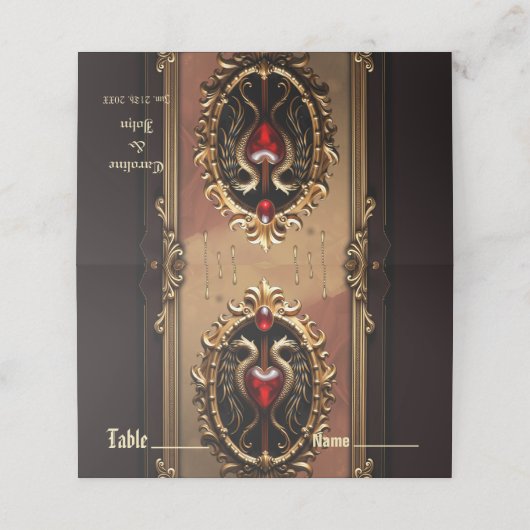 Elegant luxe hart embleem. plaatskaartje (Buitenkant ongevouwen)