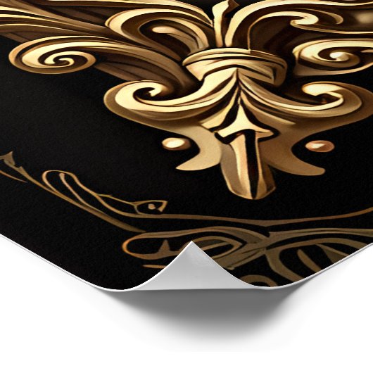 Elegant luxe hart embleem. poster (Hoek)