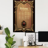 Elegant luxe hart embleem. poster (Thuiskantoor)