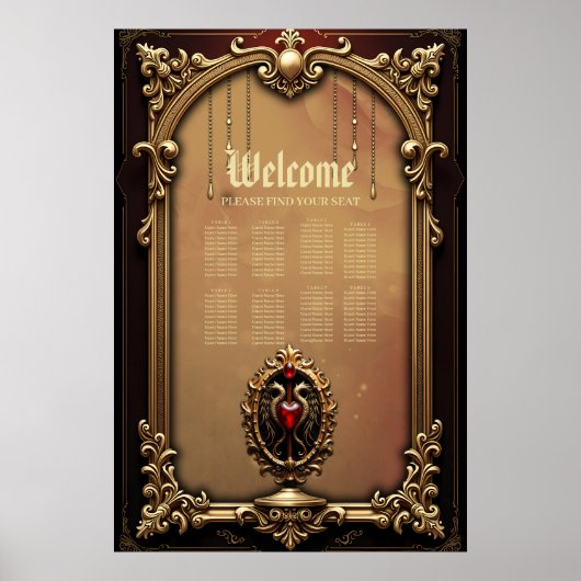 Elegant luxe hart embleem. poster (Voorkant)
