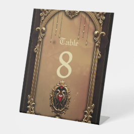 Elegant luxe hart embleem. reclamebord met voetstuk