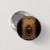 Elegant luxe hart embleem. ronde button 3,2 cm (Voorkant /achterkant)
