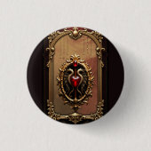Elegant luxe hart embleem. ronde button 3,2 cm (Voorkant)