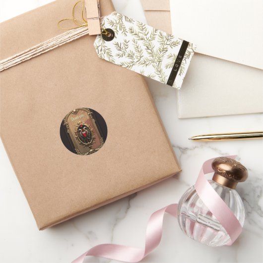 Elegant luxe hart embleem. ronde sticker (Geschenken)