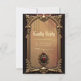 Elegant luxe hart embleem. RSVP kaartje