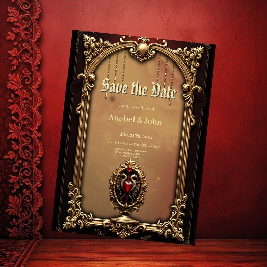 Elegant luxe hart embleem save the date