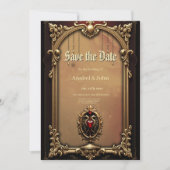 Elegant luxe hart embleem save the date (Voorkant)