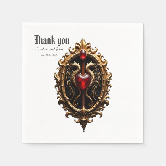 Elegant luxe hart embleem. servet (Voorkant)