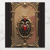 Elegant luxe hart embleem. wijn etiket (Enkel label)