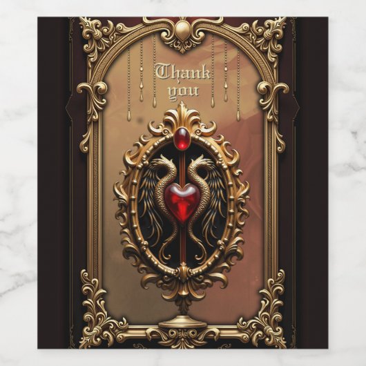 Elegant luxe hart embleem. wijn etiket (Enkel label)