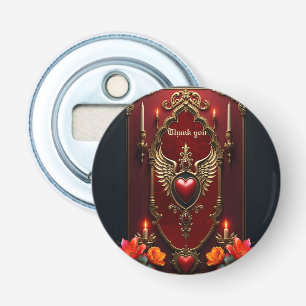 Elegant luxe hartembleem. button flesopener