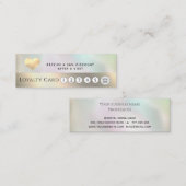 Elegant luxe holografisch goudhart klantenkaartje (Voorkant / Achterkant)