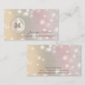 Elegant luxe hologram abstract parelmonogram visitekaartje (Voorkant / Achterkant)