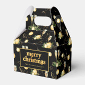 Elegant Luxe Kerstfeest Zwart Goud Bedankdoosjes (Achterkant)