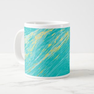 Elegant luxe marmer goudblauw design grote koffiekop