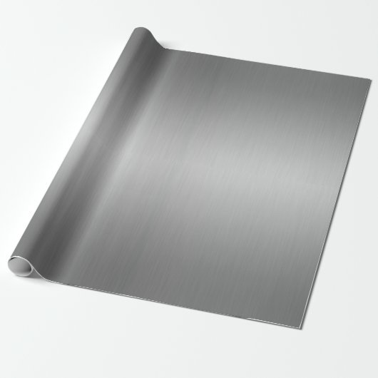 Elegant Luxe Metallic Zilver Grijs Cadeaupapier (Uitgerold)