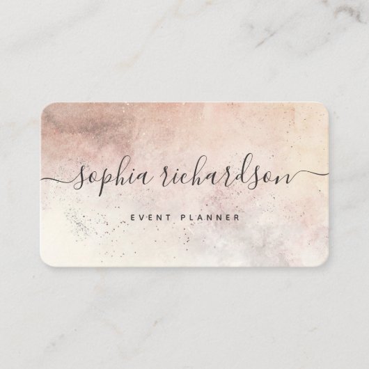 Elegant Luxe Natural Auburn Earth Tones en Script Visitekaartje (Voorkant)