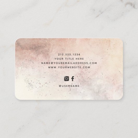 Elegant Luxe Natural Auburn Earth Tones en Script Visitekaartje (Achterkant)