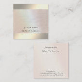 Elegant luxe parelholografisch lichtgevend vierkante visitekaartje (Voorkant / Achterkant)