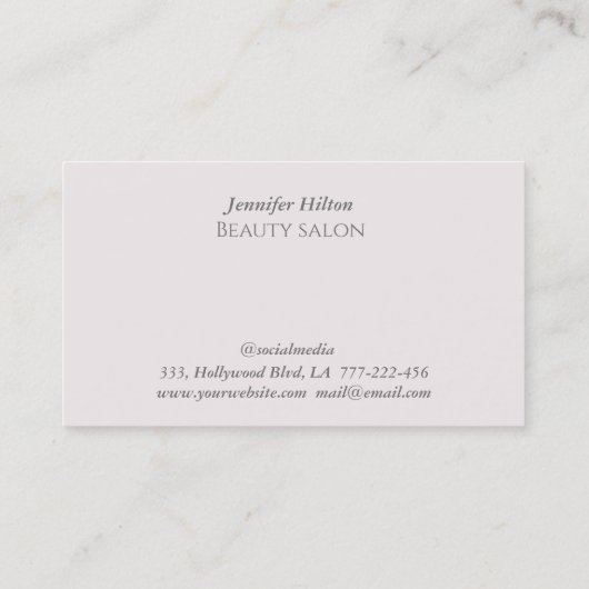 Elegant luxe parelholografisch lichtgevend visitekaartje (Achterkant)