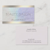 Elegant luxe parelholografisch lichtgevend visitekaartje (Voorkant / Achterkant)