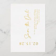 Elegant Luxe Real Gold Foil Bespaar op datum Folie