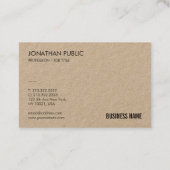 Elegant luxe Real Kraft Paper Moderne Sjabloon Visitekaartje (Achterkant)