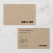 Elegant luxe Real Kraft Paper Moderne Sjabloon Visitekaartje (Voorkant / Achterkant)