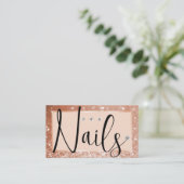 Elegant Luxe Roos Glitter Rhinestone Diamond Visitekaartje (Staand voorkant)