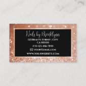 Elegant Luxe Roos Glitter Rhinestone Diamond Visitekaartje (Achterkant)