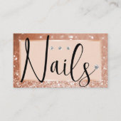 Elegant Luxe Roos Glitter Rhinestone Diamond Visitekaartje (Voorkant)