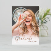 Elegant Luxe Roos Gold Afstuderen Folie Invita Folie Uitnodiging (Staand Voorkant)