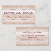 Elegant Luxe Roos Gouden Border Glitter Stars Luxe Visitekaartje (Voorkant / Achterkant)