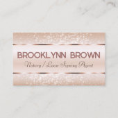 Elegant Luxe Roos Gouden Border Glitter Stars Luxe Visitekaartje (Voorkant)