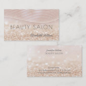 Elegant luxe roos gouden strepen visitekaartje (Voorkant / Achterkant)