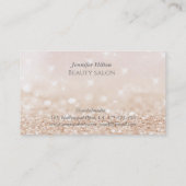 Elegant luxe roos gouden strepen visitekaartje (Achterkant)