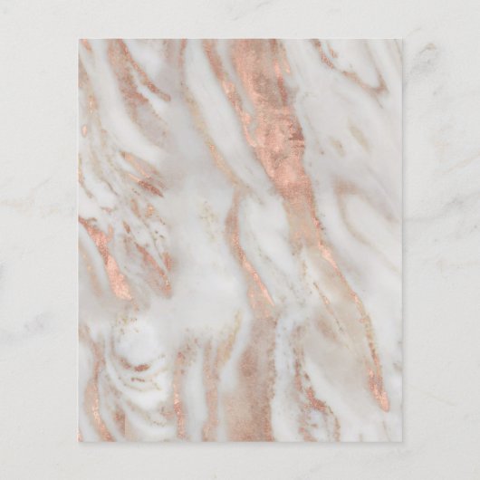 Elegant luxe roos goudmarmer bruiloft flyer (Achterkant)