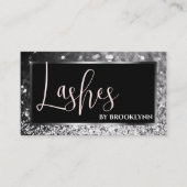 Elegant Luxe Roos Roze Zilver Sprankelende Glitter Visitekaartje (Voorkant)