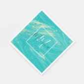 Elegant luxe royal marble Gold Blue monogram Servet (Hoek)