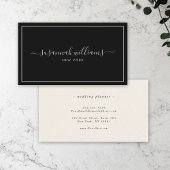 Elegant Luxe Script Calligraphy Chic Black Ivory Visitekaartje