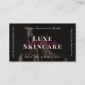 Elegant Luxe Spa Skincare Esthetician Black Pink Visitekaartje (Voorkant)
