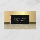 Elegant luxe stijlvol, Faux Gold Glitter Visitekaartje (Voorkant)