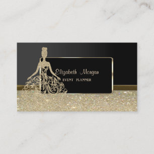 Elegant luxe stijlvol, Faux Gold Glittery Dress Visitekaartje