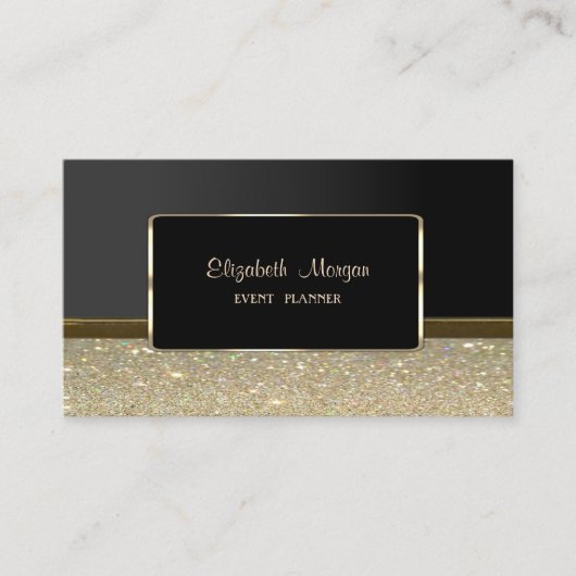Elegant luxe stijlvol, Faux Gold, Glittery Visitekaartje (Voorkant)