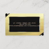 Elegant luxe stijlvol, Faux Gold, zwart Lijst Visitekaartje (Achterkant)