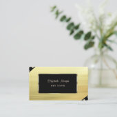 Elegant luxe stijlvol, Faux Gold, zwart Lijst Visitekaartje (Staand voorkant)