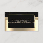 Elegant luxe stijlvol, Faux Gold, zwart Visitekaartje (Achterkant)