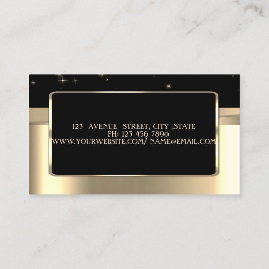 Elegant luxe stijlvol, Faux Gold, zwart Visitekaartje (Achterkant)