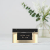 Elegant luxe stijlvol, Faux Gold, zwart Visitekaartje (Staand voorkant)
