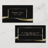 Elegant luxe stijlvol, Faux Gold, zwart Visitekaartje (Voorkant / Achterkant)
